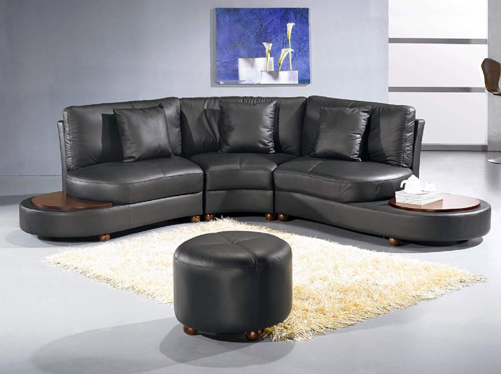 Vig Furniture Ev 2229 Contemporary Black Leather Sectional