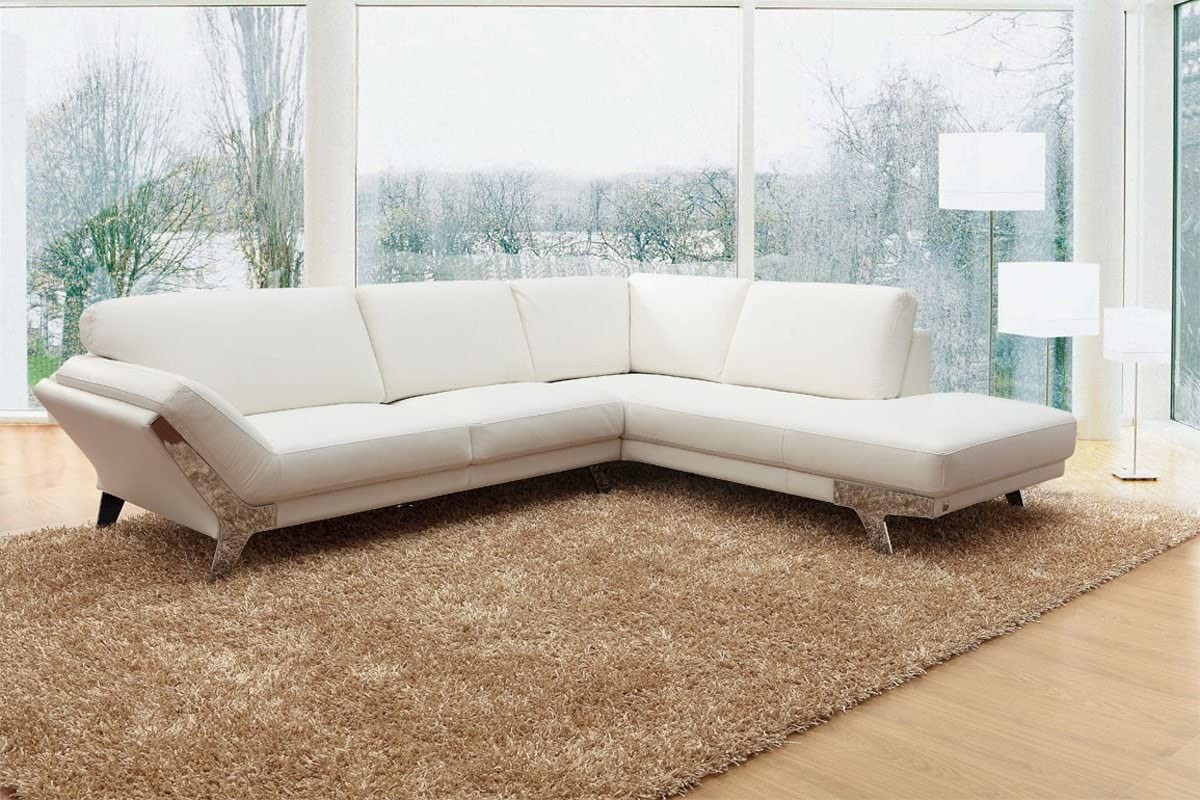 105b modern white leather sectional sofa
