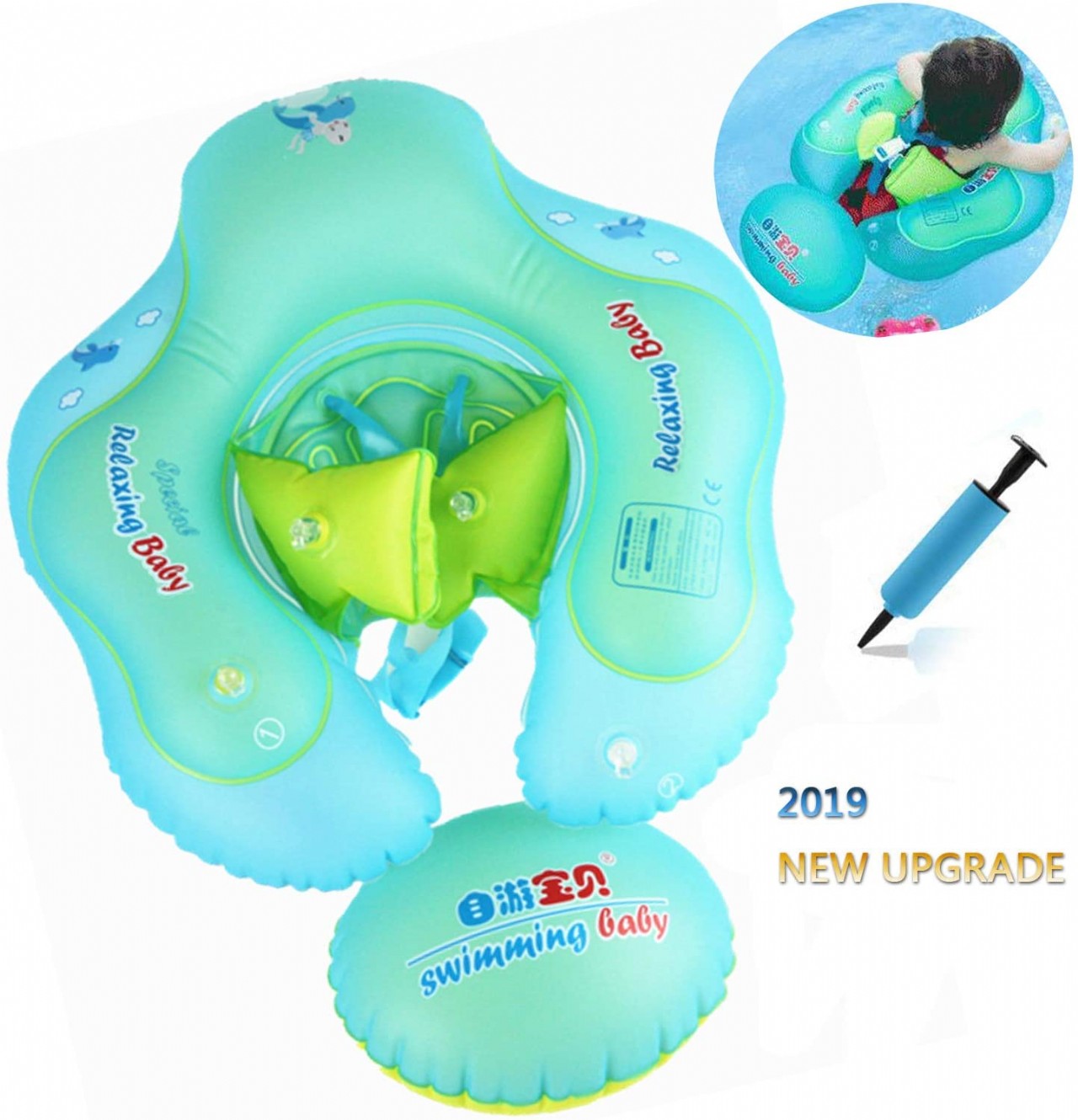 newborn baby swimming float